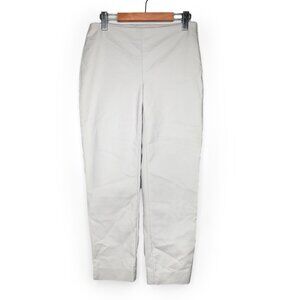 Ellen Tracy Slim Straight Leg Slacks Ankle Pants Stretch Office Workwear Grey